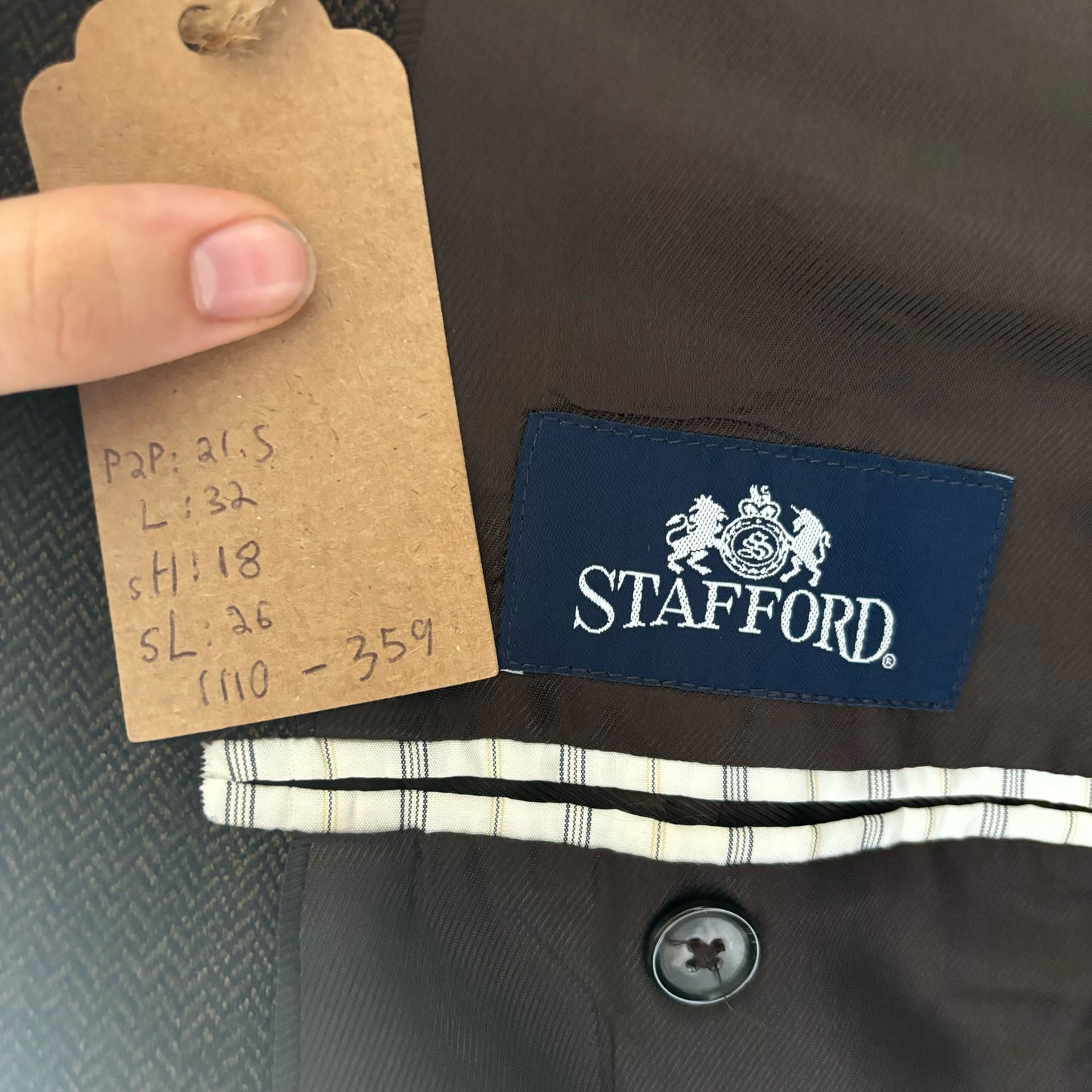 Brown Stafford Wool Suit Jacket