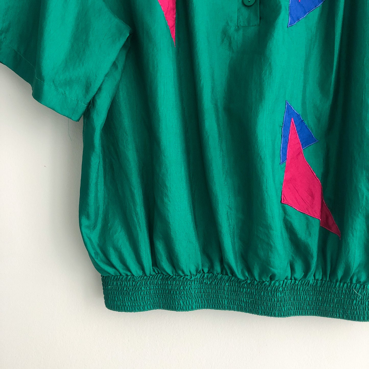 Vintage Emerald Green 80s Blouse